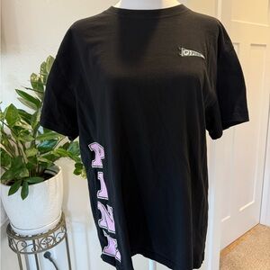 PINK Victoria's Secret Black Tee with Pink Logo